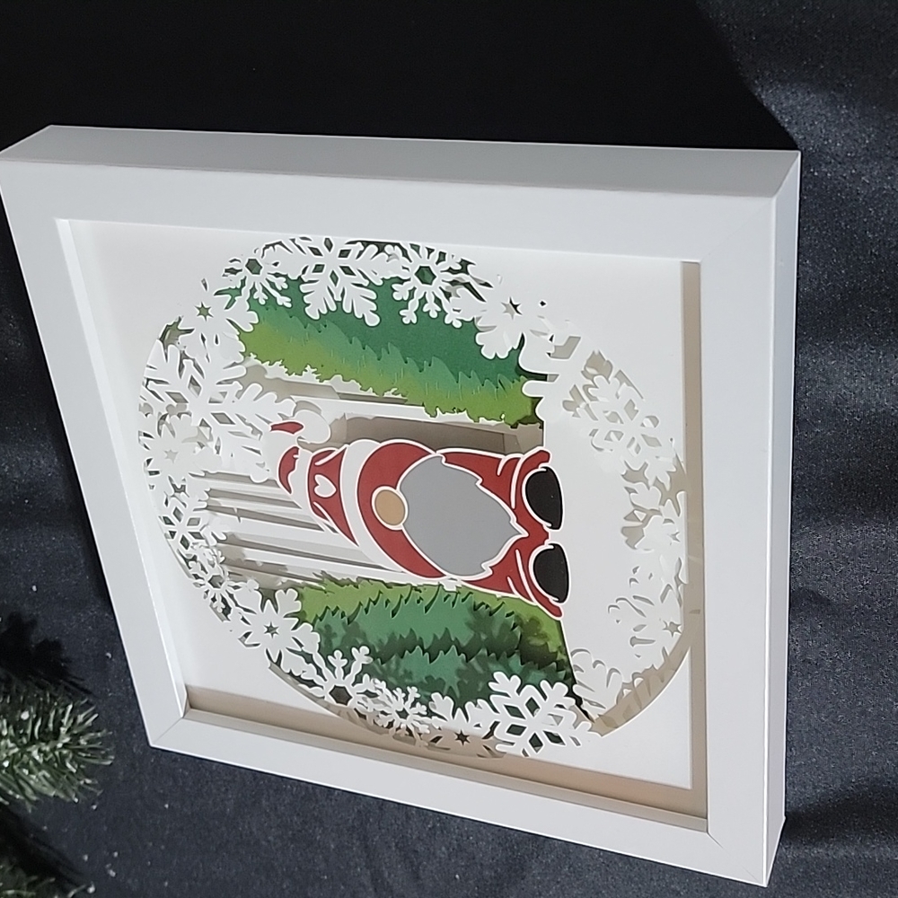 Handmade Shadow Box with Gnome - Picture 3 of 4